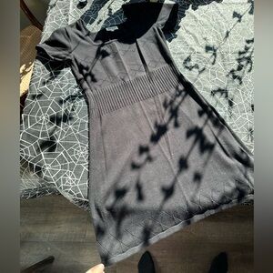 Ethos Black Knit Cotton Midi Dress size L